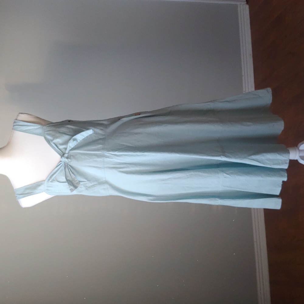 Chelsea & Violet | Sea Foam Linen Midi Bow Dress
